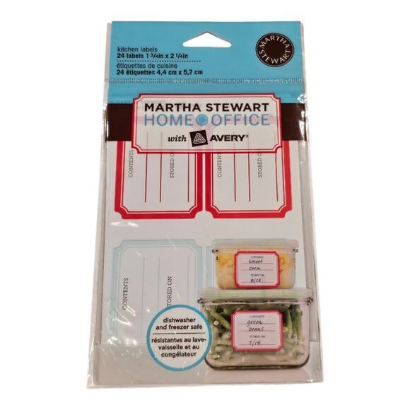Martha Stewart Home Office 5 Packages Kitchen Labels 24 Stickers per Pack NEW - Picture 2 of 7